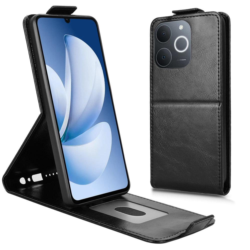 Stojanové pouzdro pro Realme Narzo 80 Lite 4G/C71 4G (Indie)/Poznámka 70T 4G Magnetická spona Vertikální vyklápěcí kožený kryt na telefon s držákem na karty