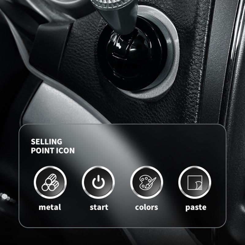 Universal Chrome Plated Car Start Button Lever With 4 Color Option Suitable For Interior Upgraded And DIY Installation