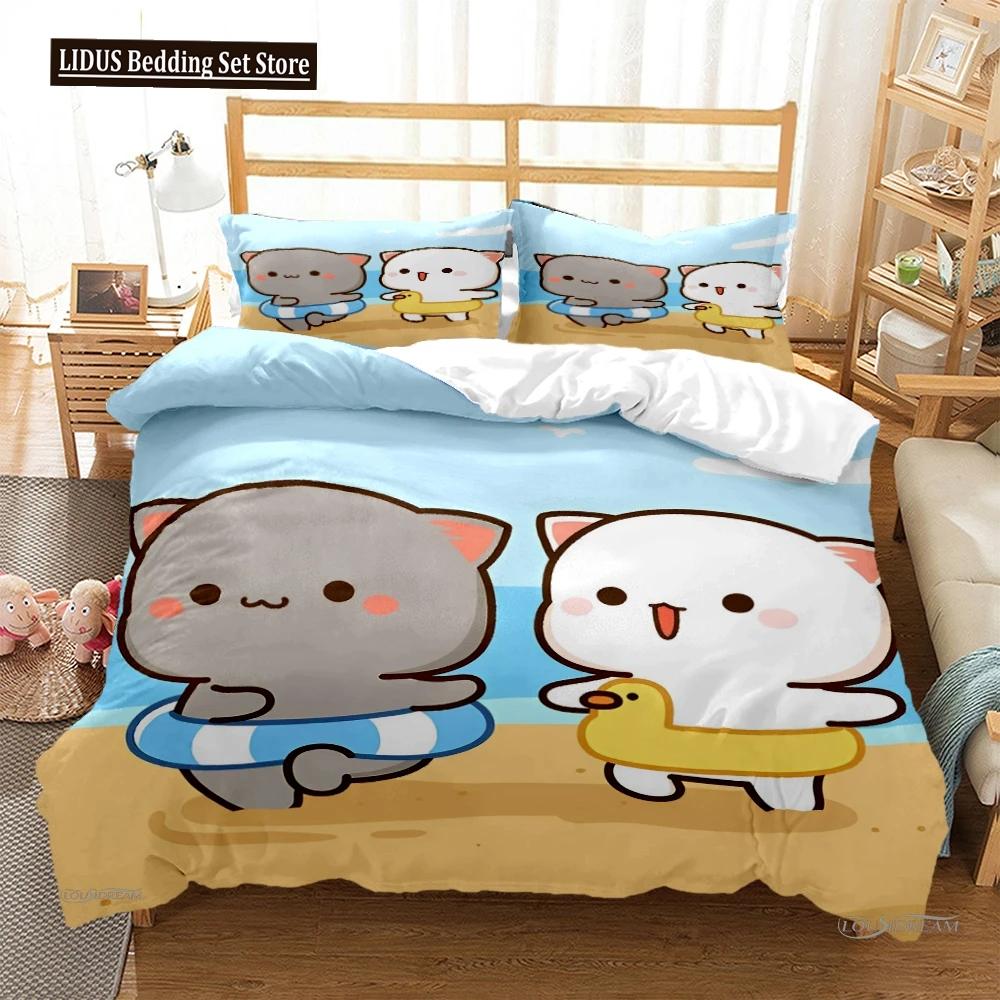 

Cute Bubu Dudu Cartoon Bear Panda Duvet Cover Kawaii Комплекти постільної білизни М які ковдри та наволочки Single/Double/Queen/King Boys EU single(135x200cm)
