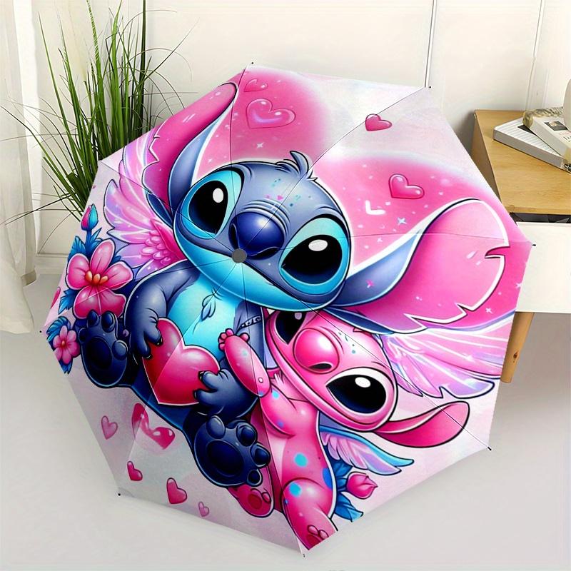 

Stitch,Angelic Themed folding umbrella, the best choice for gift giving, 8 ribs, casual, durable, lightweight and portable travel umbrella,