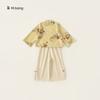 Girl Costume Twopiece Set With Floral Pattern For Children