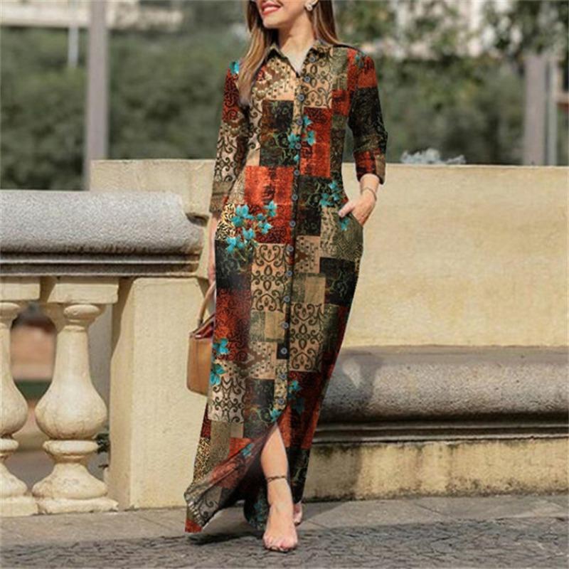 BITCED Fashion Autumn Winter V-Neck Long Sleeve Casual Dresses