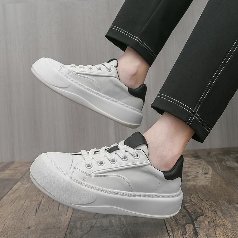 The 2025 New Thick - Soled Men's Lace -Up Casual Shoe Are Fashionable Classic Round -Toed Anti -Slip And Versatile Walking Shoes