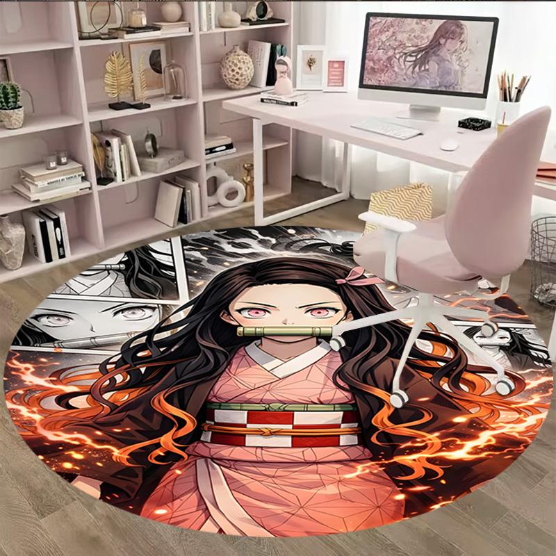 1pc nezouko  Carpet, Round Rug, Comfortable, Suitable for Entryways, Living Rooms, Office, And Bedrooms, Christmas Decoration