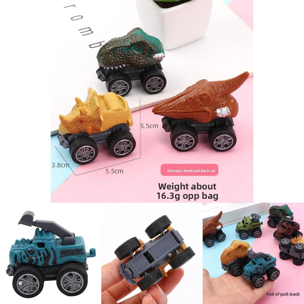 Dinosaur Pull Back Car Toy With Plastic Dinosaur Model For Kids Play And Interactive Learning