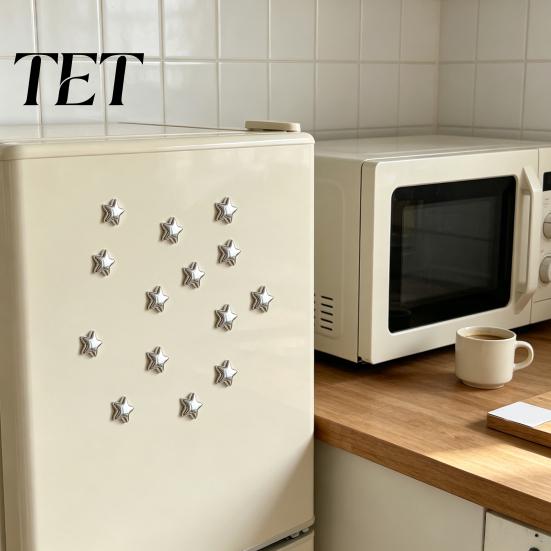 Mini Fridge Magnet 5/10/15/20Pcs Star Refrigerator Magnet, 3D Five-Pointed Room Decor Accessories Decorative Memo Note Holder for Kitchen Office