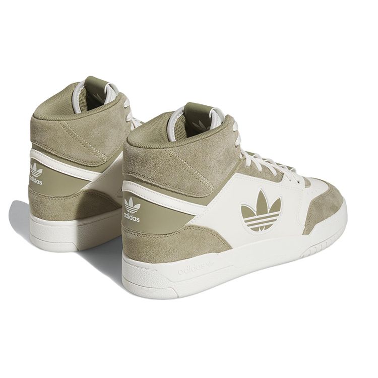 Adidas Originals Drop Step XL Comfortable Trendy Lightweight Durable Non-Slip High-Top Skate Shoes Unisex Skate Shoes White Olive-Green FZ5709