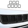 7x Front Grille Grill Cover Inserts Frame Trim for Jeep Compass 2017+ Matt Black