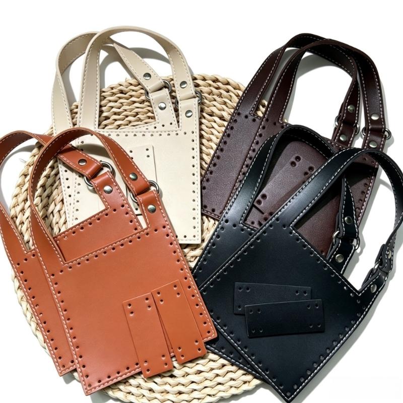 DIY PU Bag Replacement Panel Set with Top Carry Grip and Sewing Ready Edges for Custom Bag Making and DIY Use