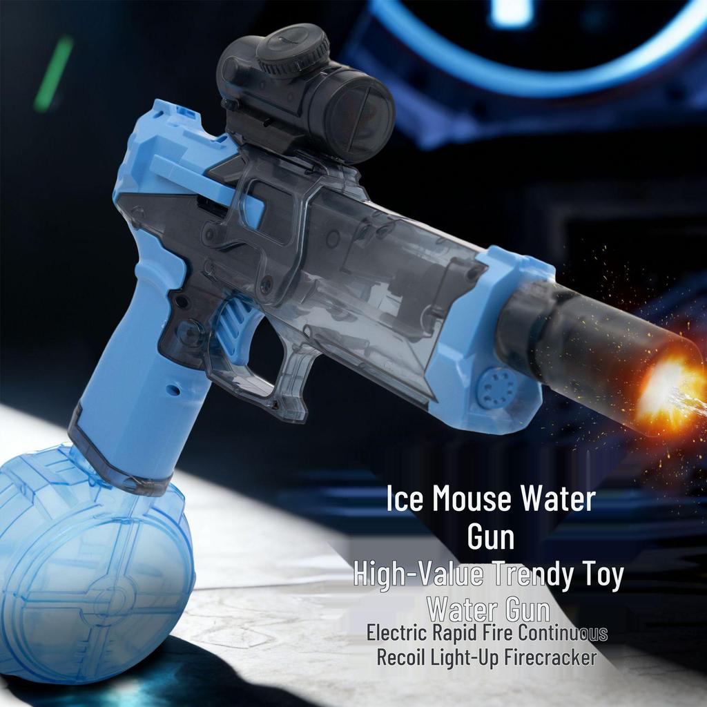 Firelight Big Ice Electric Water Gun with Linked Recoil, Muzzle Cap, Large Capacity for Youth.