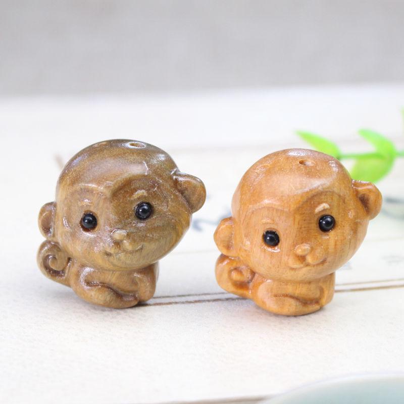 Creative Little Monkey Pendant Charm - Sandalwood Keychain & Phone Accessories