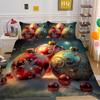 Christmas Digital Printing 3D Printing Polyester Pillowcase Quilt Cover Two Or Three-Piece Set