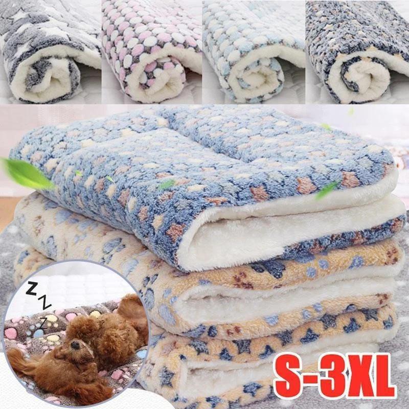 S-3XL Winter Extra Thick Pet Mat Soft Flannel Dog Bed Winter Warm Cat Dog Blanket Puppy Sleeping Cushion Bed Blankets Supplies