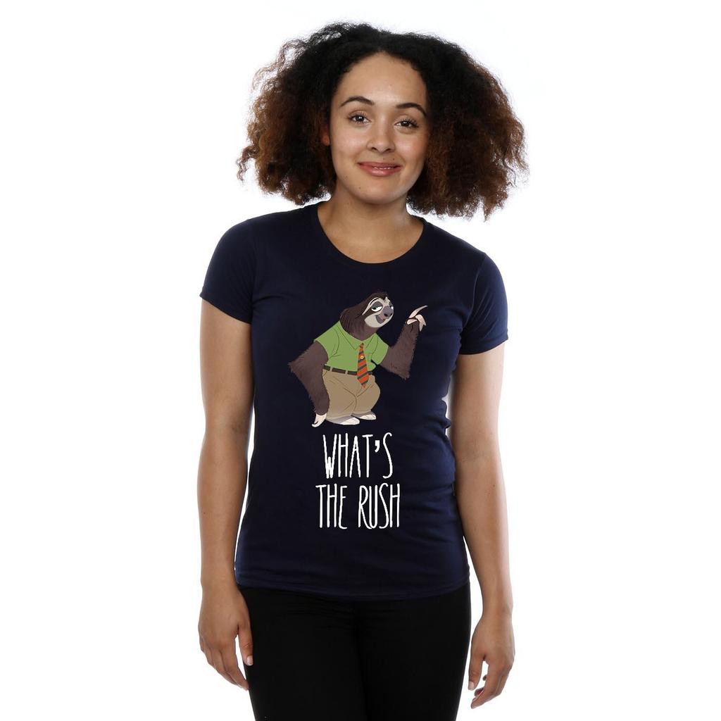 Disney Womens/Ladies Zootropolis What´s The Rush Cotton T-Shirt