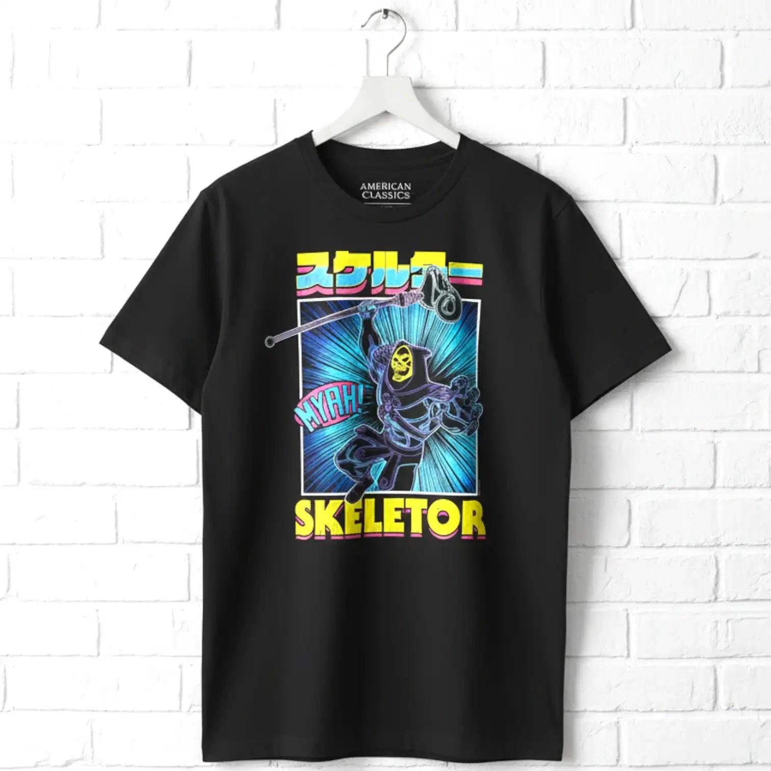 Skeletor Japanese Burst Men s T Shirt Masters of the Universe Kanji Evil XL