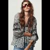 Zbzr Autumn New Women Clothes Western Style Fashion Design Flower Print Embroidered Beaded Shirts 1821222