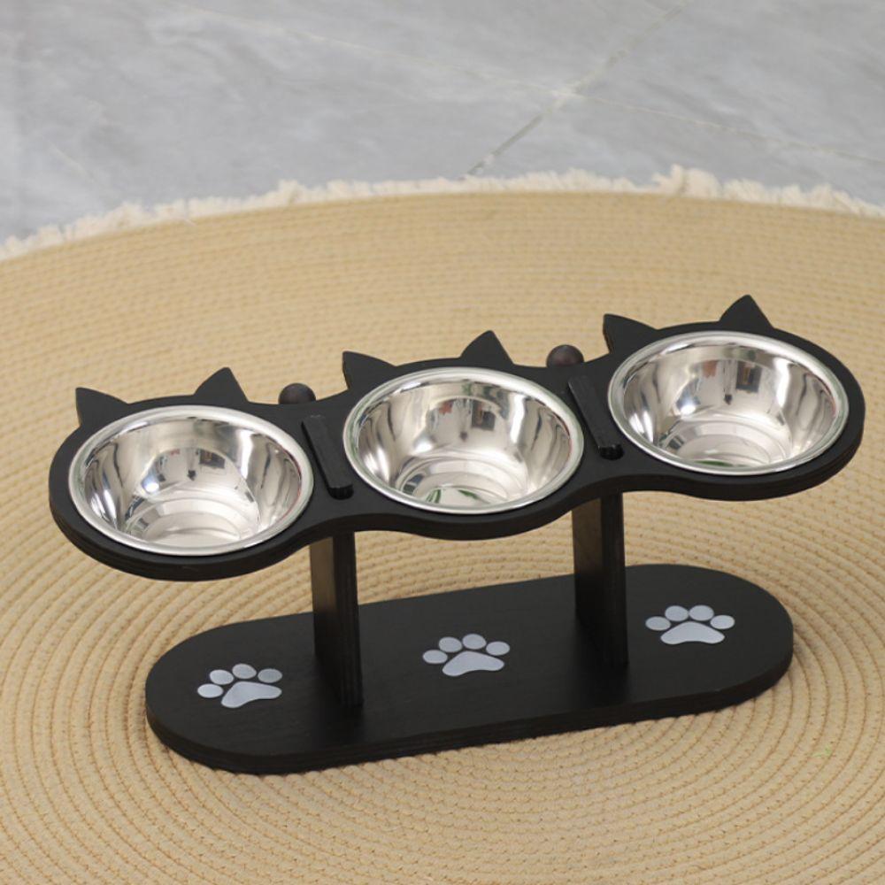 Stainless Steel Pet Food Feeder 3 in 1 Pet Water Bowl Elevated Cat Dog Bowl  Pet Treats