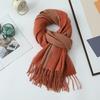 Double-sided Two-color Scarf for Women Autumn and Winter High End New Wool Scarf Shawl Imitation Cashmere Scarf