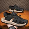 Men's Plus Size Cross-Strap Breathable Closed-Toe Sandals for Summer 2025 - Casual Outdoor Beach Shoes