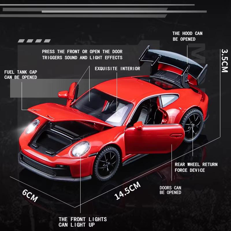 1:32 911 Racing Model Supercar Car Toy Boy Fast and Furious Alloy Diecast Vehicle Metal Kid Gift  One Piece Collection Ornament