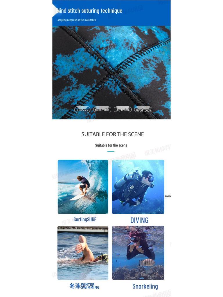 3MM Full-Length Dive Suit for Cold Water and Surfing