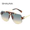 Ochelari de Soare Noi Pătrați Fără Ramă Femei Modă Lentile Transparente Gradient Ocean Ochelari de Soare Bărbați Rivete Retro UV400