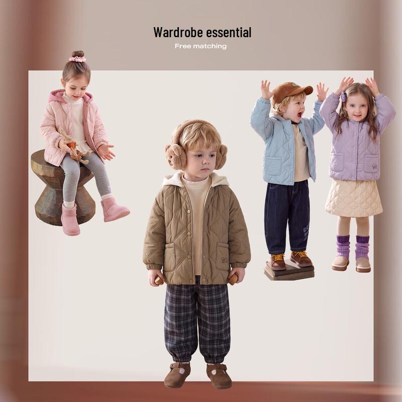 JELLYBABY Far-Infrared Colorblock Hooded Padded Jacket