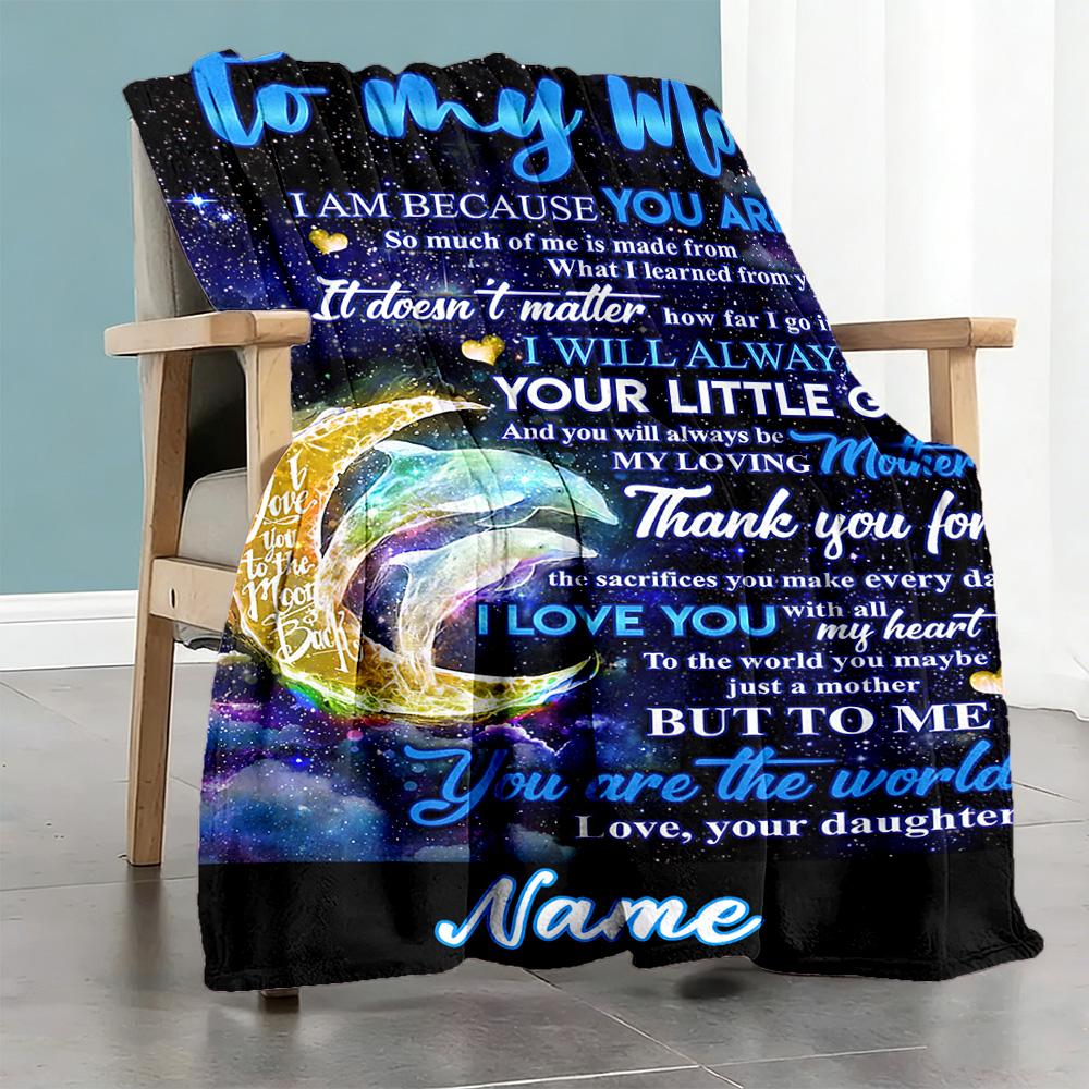 Tomymom Customize Your Name Blanket Throw Customizable Blanket Durable Comfort for Living Room Seaside Office Chair Nap Ideal for All Seasons