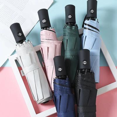 3-fach Sonnenschirm Schwarz Gummi Sonnenschutz Uv-Schutz Sonnenschirm Werbeschirm Frischer Regenschirm Damen