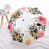 1pc Floral Leopard Print Auto-Fold Umbrella with One-Touch Open/Close - 8 Reinforced Ribs for Windproof Stability Yy251118143