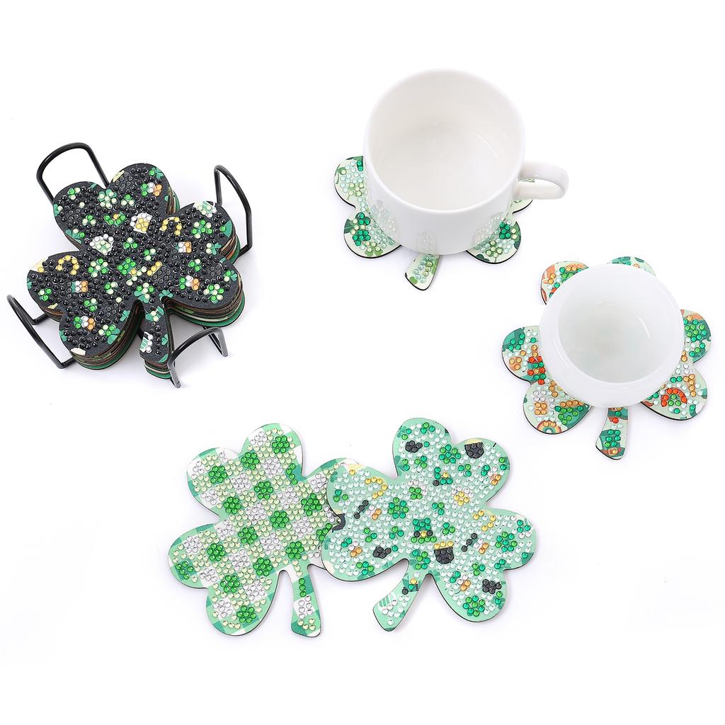 Coasters Spring Clover Pattern Kit Crafts For St. Patrick Day Decor