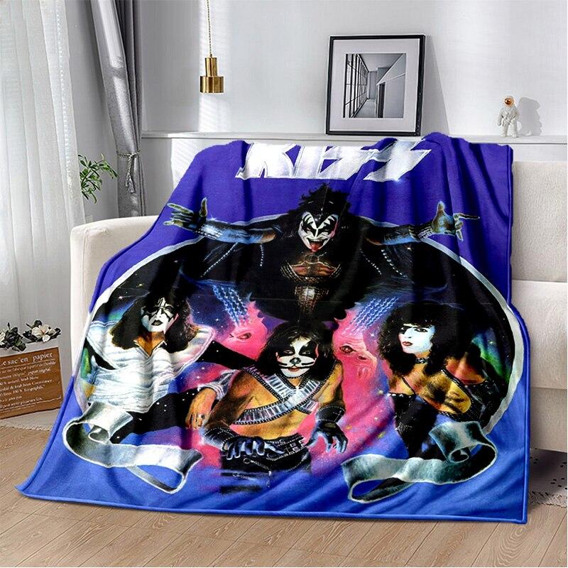 Rockband Kiss Band Decke Mode Flanell Flauschige Fleece Überwurfdecke Kinder und Erwachsene Geschenk Sofa Reise Camping