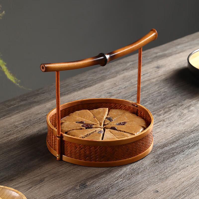 ZISIZ Handmade Bamboo Vintage Storage Basket