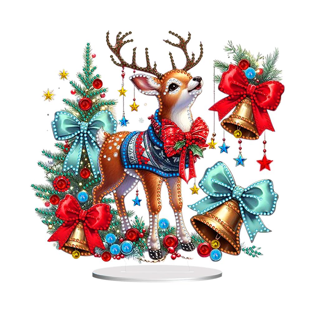 Akryl Spesialformede Juledyr Bordplate Diamantmaling Ornamentsett Desktop Diamond Art Kit for borddekorasjon