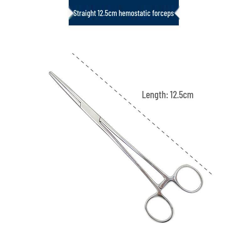 Stainless Steel Hemostatic Forceps Tweezers with Straight/Curved Tips & Needle Holder for Pet and Fishing Hook Removal