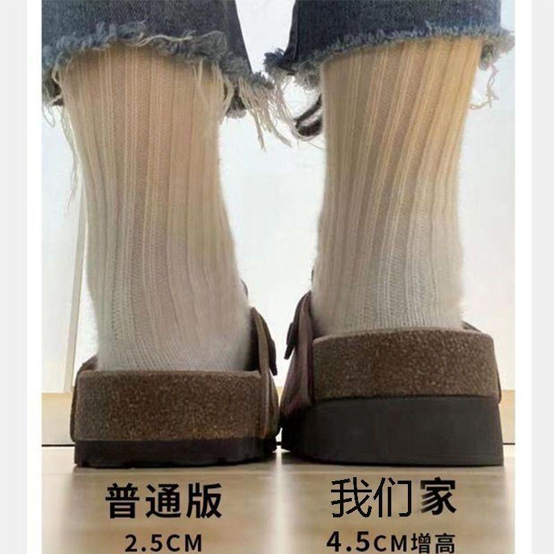 Fashion Women's 2025 Autumn New Outfit Platform Heightened Baotou Half Slippers and Lazy Singles