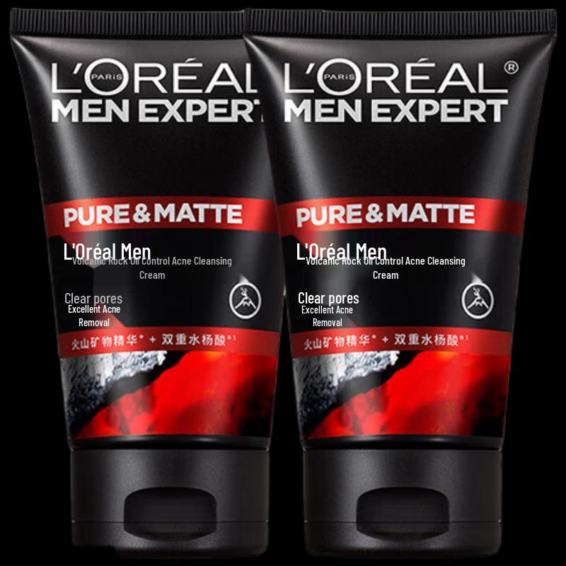 L'Oréal Men Expert Volcanic Red Foam Cleanser Twin Pack