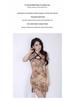 Retro Qipao Print Summer Dress: Young Style, Frog Button, Hip-Hugging Low Slit