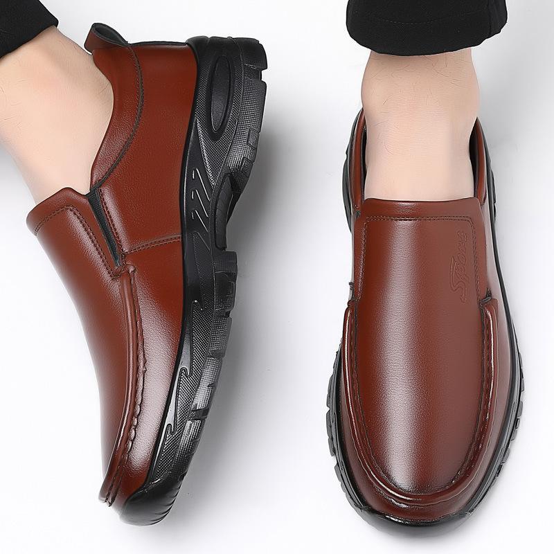 Men's Genuine Leather Shoes 38-47 Head Leather Soft Anti-slip Rubber Loafers Shoes Man Casual Real Leather Shoes