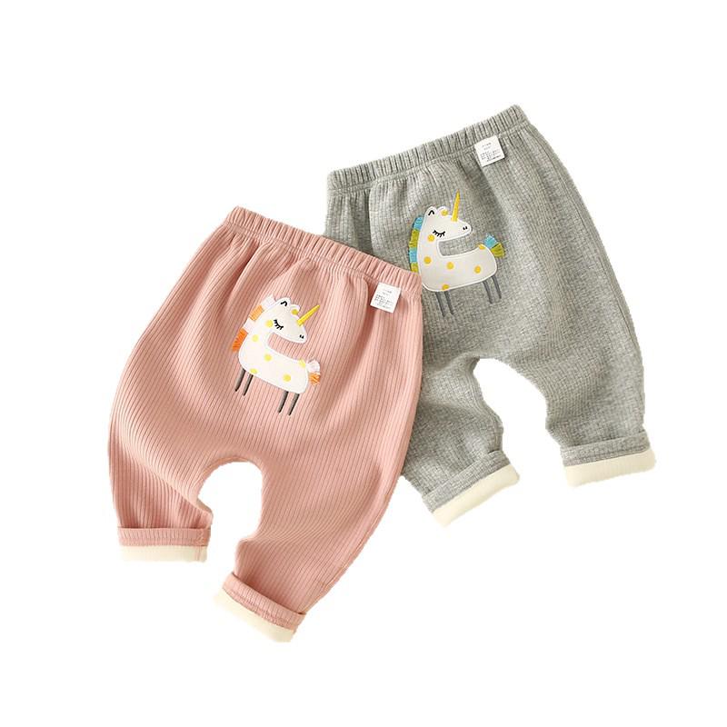 2025 Autumn/Winter Toddler Girls' Fleece-Lined Leggings 0-3 Years