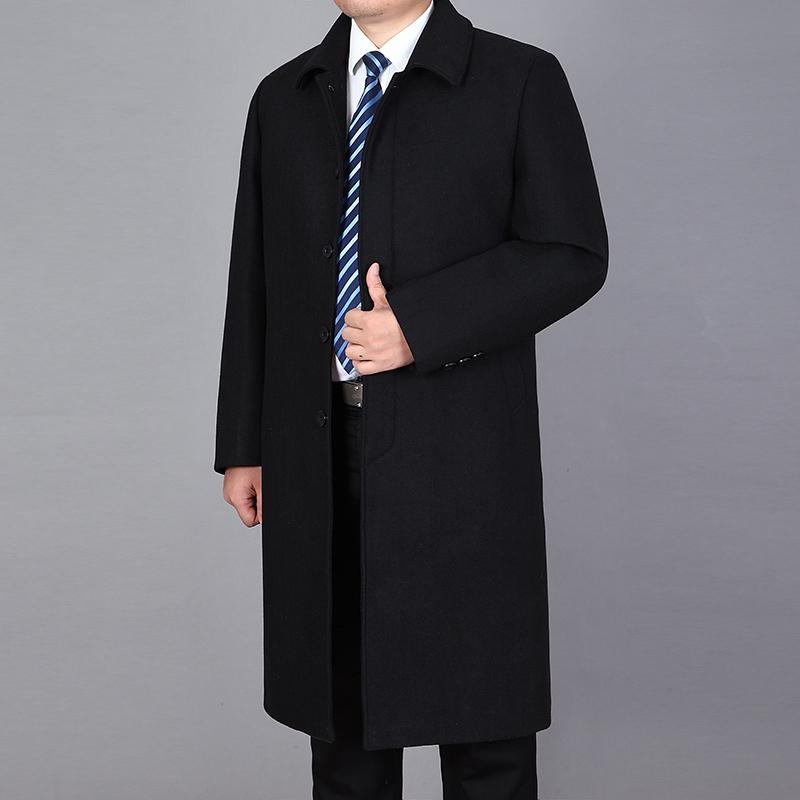 Men Woolen Coat Autumn Man Wool Blend Overcoat Winter Wool Long Jacket