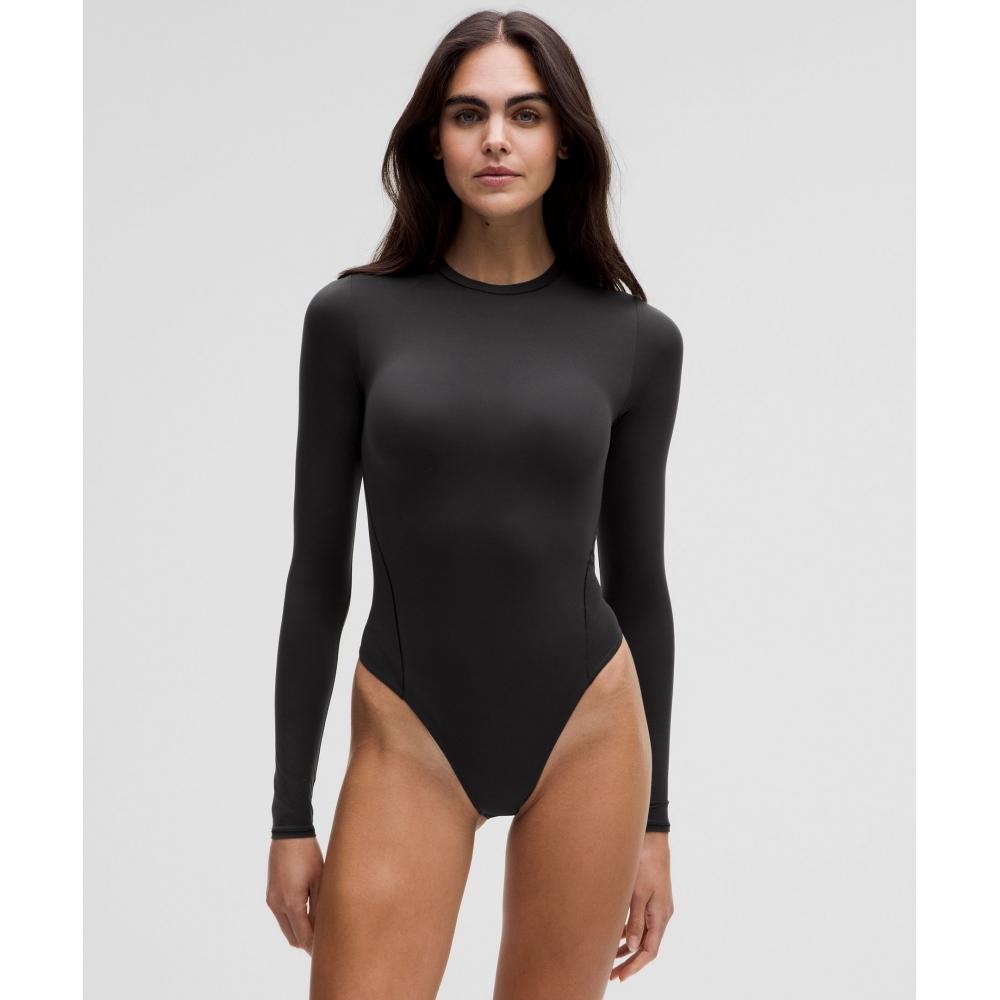 

Lululemon Wundermost Ultra Soft Nulu Crewneck Long Sleeve Bodysuit Black XS