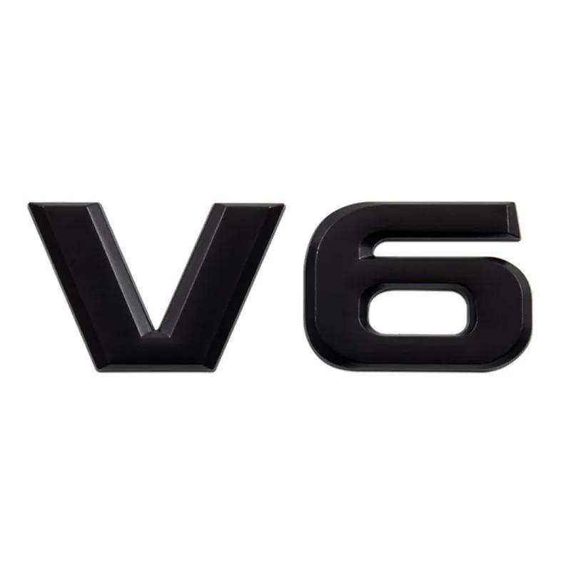 3D металлический V6 V8 логотип эмблема автомобиля значок наклейки наклейка для To-yota FJ Land Cruiser Highlander JE-EP Wrangler крыло багажник аксессуары V6 чёрный
