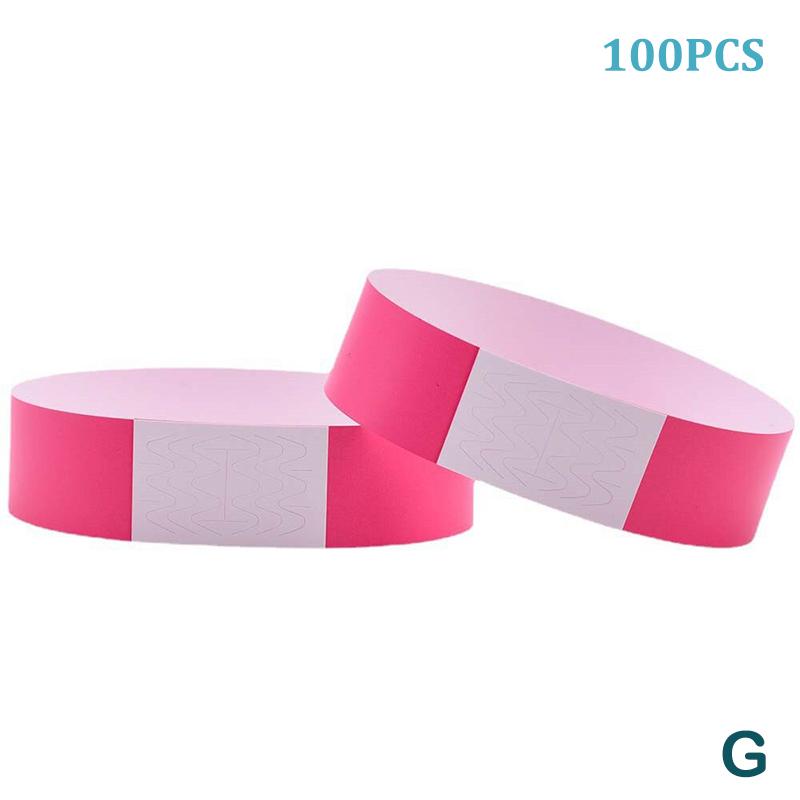 100 Disposable Bracelet Wristband Party Paper Bracelet Synthetic Paper Plastic Pattern Paper Card Party Bracelet