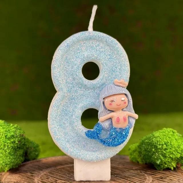 Creative Number Birthday Candle Cake Birthday Decoration Candle Handmade Party Mermaid Party Atmosphere Decoration Supplies