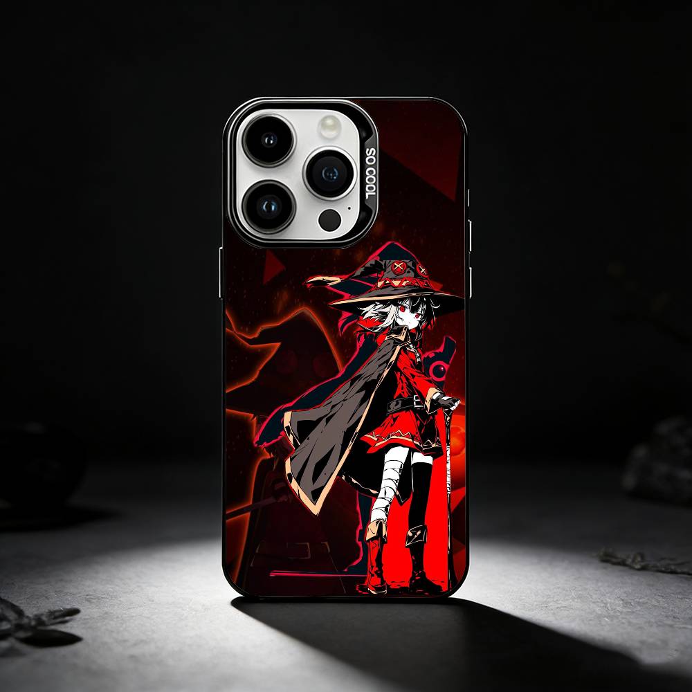 

Megumin Anime K-KonoSubaS Phone Case For iPhone 17,16,15,14,13,12,11 Plus,Pro Max,XS,Colored silver phone case iPhone16