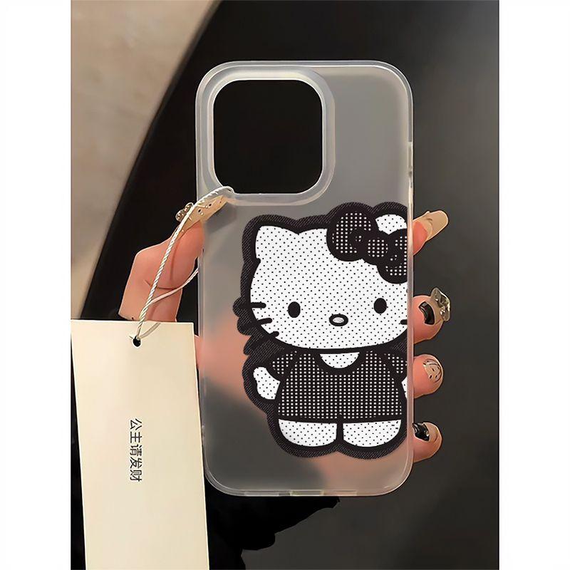 Big Hole Matte Black Cool Kt Cat for iPhone11 Apple 11promax Mobile Phone Case 11 Transparent 11 Cute 11