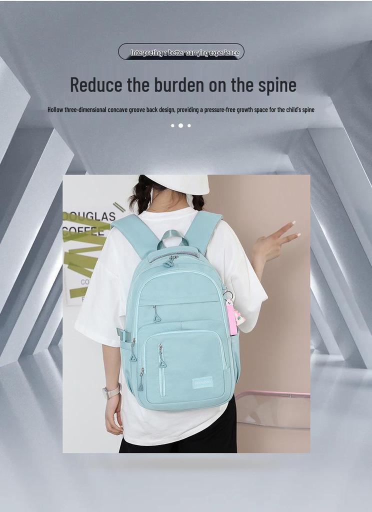 Trendiger Girly-Rucksack mit großem Fassungsvermögen - Mehrere Fächer, lässige Schul-/Reisetasche