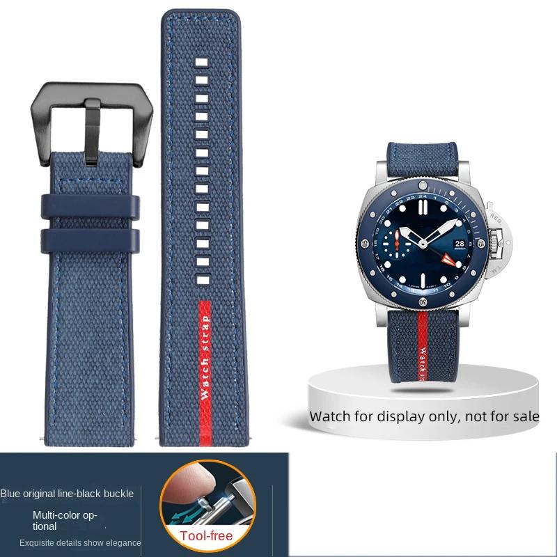

Для Panerai SUBMERSIBLE ремінець Luna Rossa PAM1466 PAM1391 PAM1565 Браслет Гумовий ремінець 22 мм 26 мм Чоловічий 24 мм Ремінець для годинника Водонепроникний 22mm-width