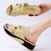 Women's Summer New Open Toe Flat Sole Slippers Thick Sole Non Slip Lightweight Home Slippers Outdoor Waterproof Slippers Sandals